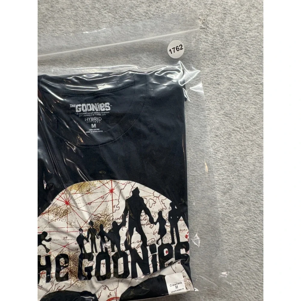 The Goonies Hybrid Apparel Skull Treasure Map Graphic T-Shirt Black Mens Medium
